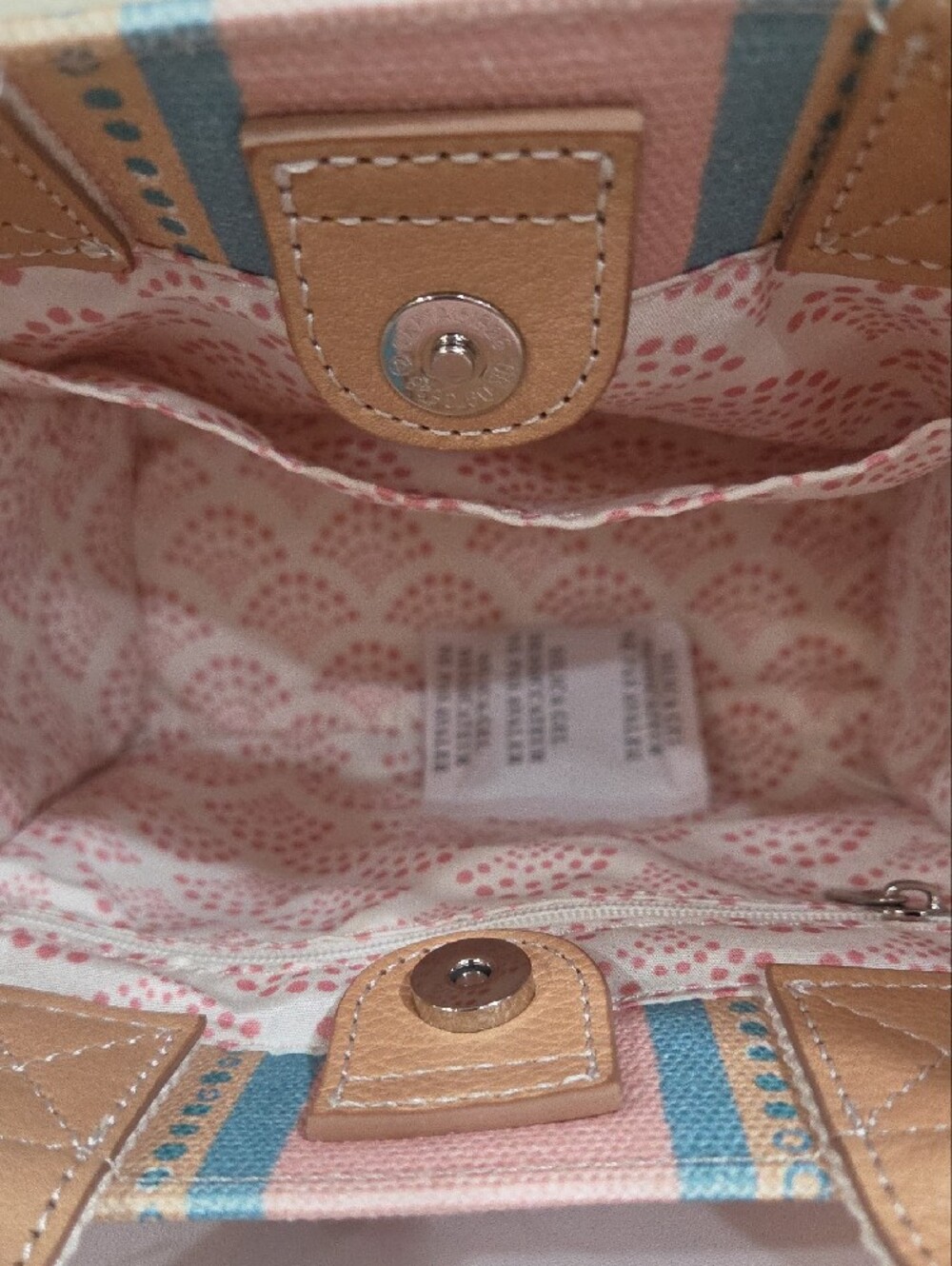 Brighton Sea La Vie Pink Canvas Tote with Shell Motif - Picture 4 of 4